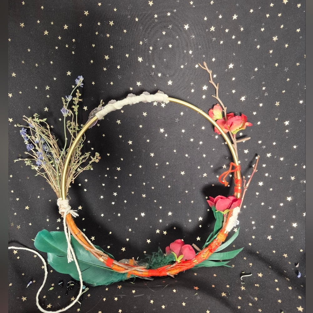 Crystal Seasons Floral Hoop Wreath